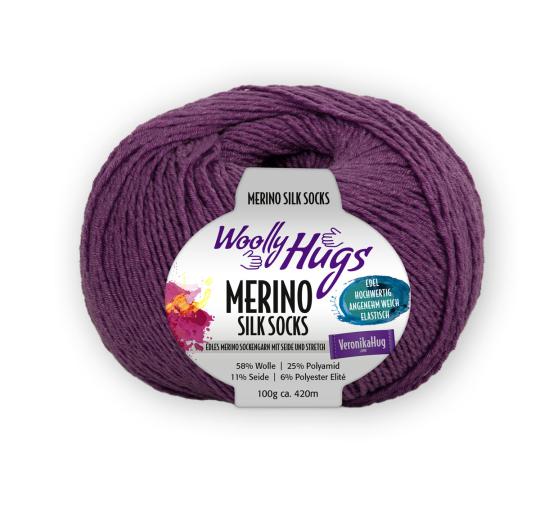 Woolly Hugs Merino Silk Socks 100g pflaume 247