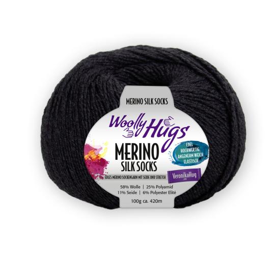 Woolly Hugs Merino Silk Socks 100g antharzit 298